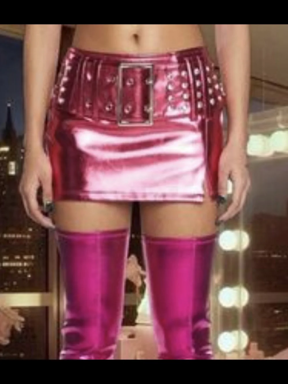 POSTER GIRL Metallic Hot Pink Over-the-Knee Boots